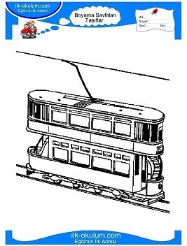 Çocuklar İçin Tramway Boyama Sayfaları 